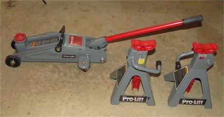 Pro Lift 2 Ton Floor Jack, Jack Stands