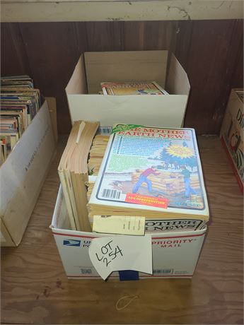 (2) Boxes Full of The Mother Earth News Magazines 1980's Era