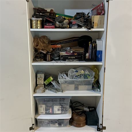 4 Tier Storage Cabinet and all Contents - Electrical, Sanding and More