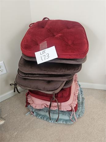 Mixed Seat Cushions Lot- Size & Color Vary