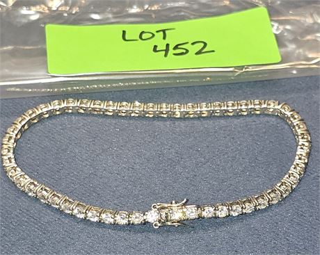 Sterling CZ Tennis Bracelet 8" 0.37ozt