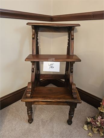 Vintage Wood Library Step Stool