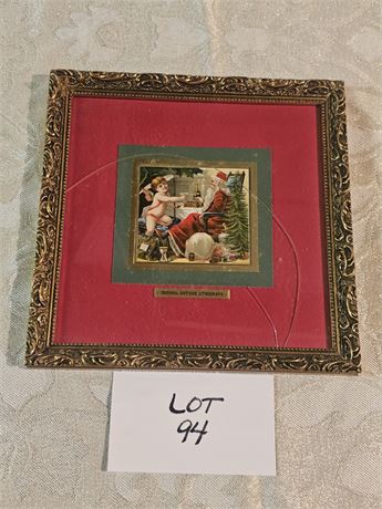 Original Advertising Lithograph Label Circa 1880-1940 Framed