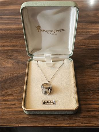 Sterling US Navy Ring Pendant & Chain
