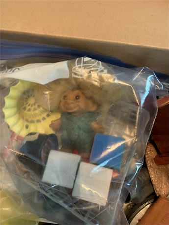 Vintage Kids Misc Small Toys Lot Troll Doll and More