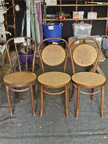 Wood & Cane Parlor Chairs
