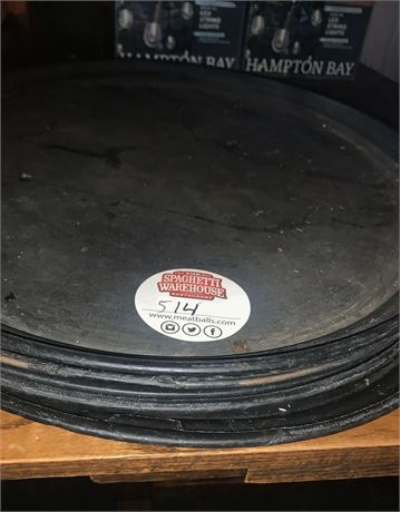 Round Black Plastic Serving Trays (Large)