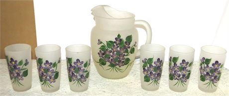 Frosted Juice Pitcher & 6 Glasses