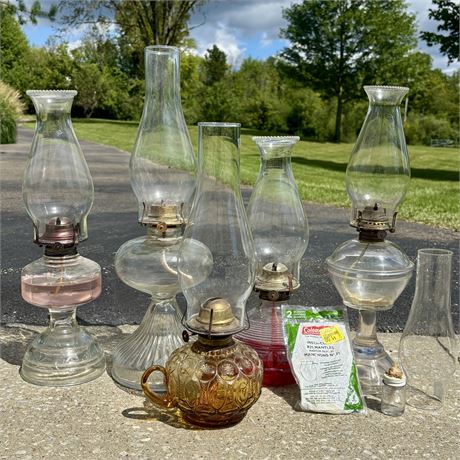 Assorted Vintage Oil Lamps