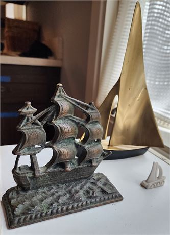 Metal Sailboats, Cast Iron & Brass