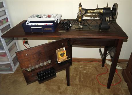 White Rotary Sewing Machine Table