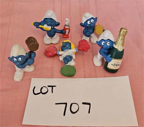 Original Vintage PVC Schleich Peyo Mixed Figurines Lot - 1980's Dates, Sizes