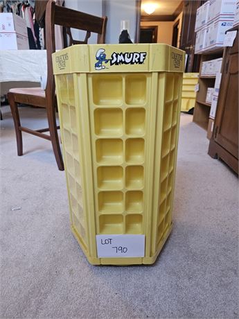 Vintage Wallace Berrie Rotary Smurf Collector's Center Display Case