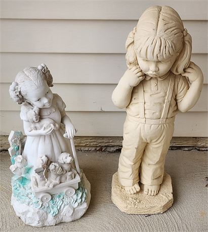 2-Cement Garden Figures