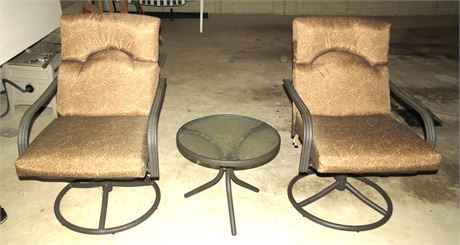 Swivel Patio Chairs, Small Table