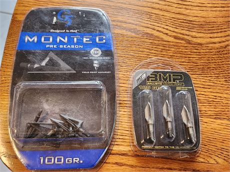 *NIB* Montec Pre-Season Steel Crossbow Tips ~100G & BMP 125G Practice Head Tips