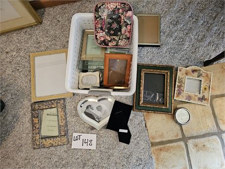 Basket Full of Mixed Picture Frames - Different Sizes & Style