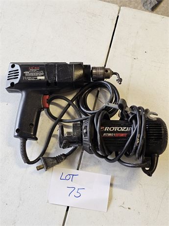 Sears Electric 3/8" Drill & Rotozip RTM01 Rotomite