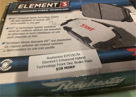 Raybestos Element3 Enhanced Hybrid Technology Front Disc Brake Pads EHT1917H