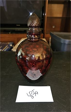 Wheaton Ruby Glass Reverse Honeycomb Decanter With Stopper
