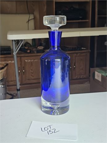 Ultimat Dining Cobalt Blue Blown Glass Decanter