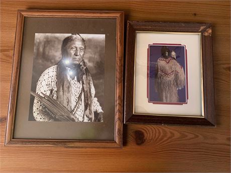 Native American Art - Red Eye by Mary Wyant & Framed Photo of Chief Joseph
