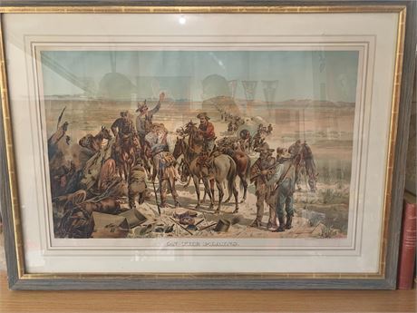 Framed Art Print On the Plains By Artist Herman Wendelborg Hansen