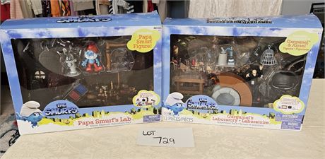 The Smurfs Papa Smurf's Lab + Escape From Gargamel Playsets - Pressman