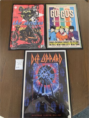 Assorted Framed Rock Poster Lot of 3