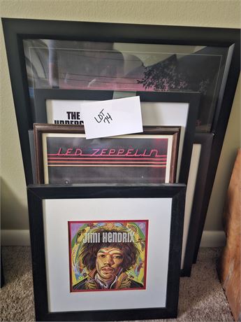 Mixed Rock Art & Posters: Jimi Hendrix, The Velvet Underground, Led Zeppelin,etc