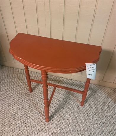 Burnt Orange Half Moon 3-Legged Side/Accent Table 20 x 10 22