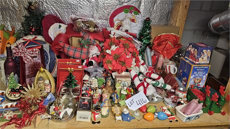 Large Lot of Mixed Christmas:20" Trees/S&P/Floral/Lights/Ornaments & More