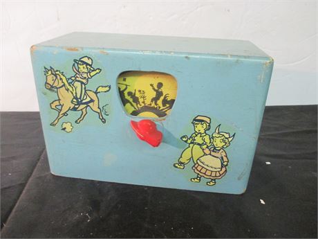 Vintage Hand Crafted Revolving Children's Story Music Box