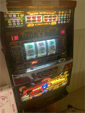 Japanese Pachislot Machine Game - Seven Vs Dollars - Comes W/Tokens & Stand