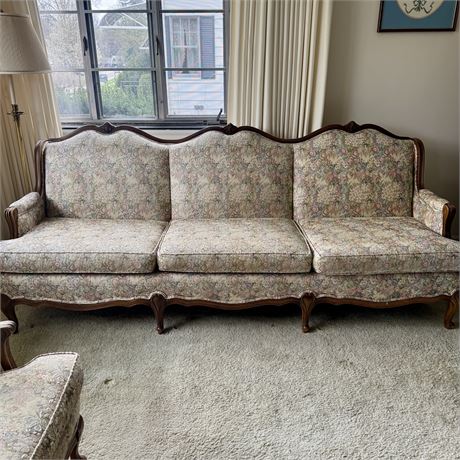 Floral Upholstered Couch - 86 x 31 x 34"T