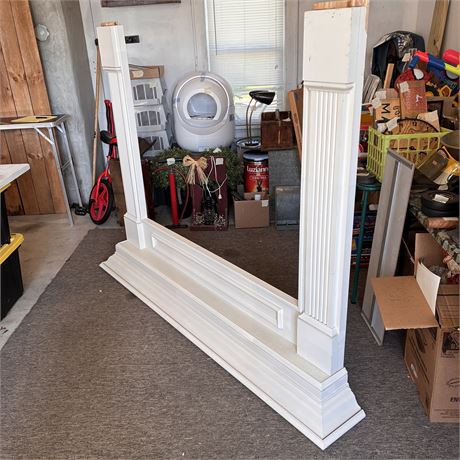 Solid Wood Fireplace Mantle Frame with Upper Shelf