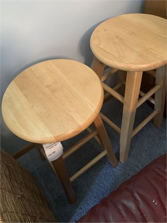 Solid Wood Counter Bar Stool Set of 2 - 12 x 24