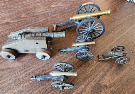 Metal & Brass or Pewter Civil War Cannon Lot