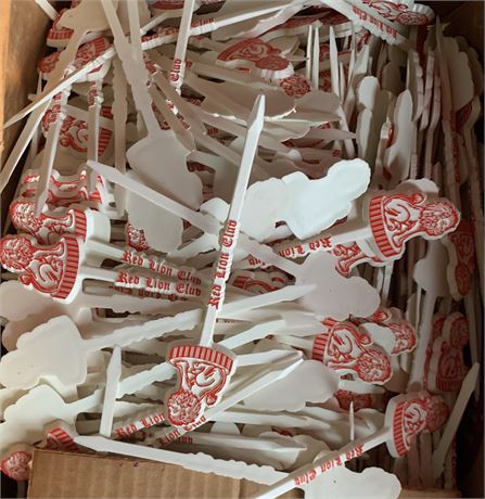 Vintage Red Lion Club Cocktail Picks/Drink Stirrers Lot - 2 Boxes