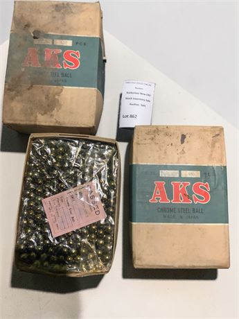 AKS 7/16 Inch Chrome Steel Industrial Ball Bearing Lot From 1960s