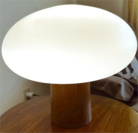 1960's MCM Frosted Mushroom Table Lamp