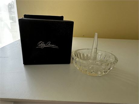 Oleg Cassini Crystal Ring Dish In Box