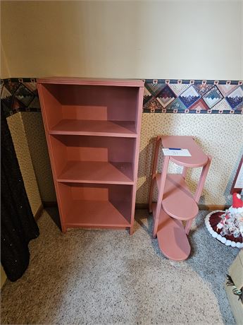 Painted Pink Wood Shelves