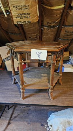 Wood Octagon Side Table