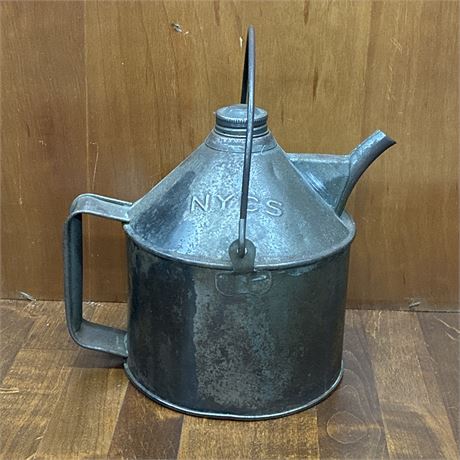 Vintage NYCS Railroad Oil/Fuel Can with Lid