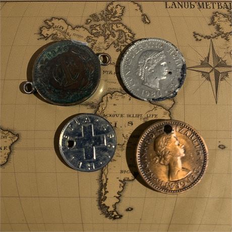 British Jenny Wren Farthing Coin (1906), 1980 Swiss 10 Rappen Coin