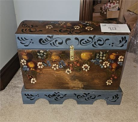Decorative Hand-Painted Wooden Chest