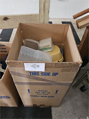 Large Box Of Mixed Plastic Storage Containers- Rubbermaid, Tupperware & More