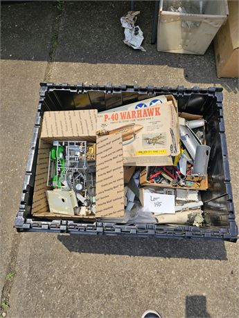 Large Tote Full Of Mixed Model's- Planes, Military & Cars