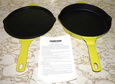 Kitchen HQ 10" 2 Pc Cast Iron Duel Pan
